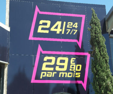 Panneau alu salle de sport